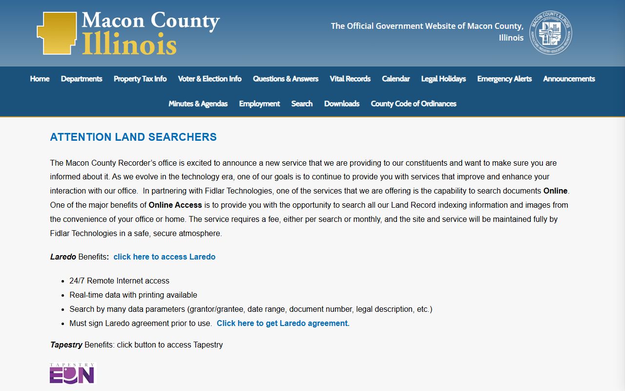 Macon County Recorder website for Decatur deed records