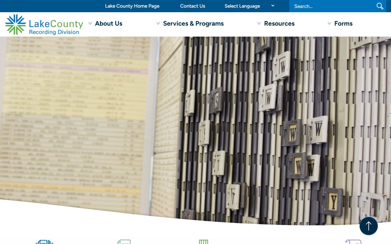 Lake County Illinois Recording Division page for Waukegan deed records