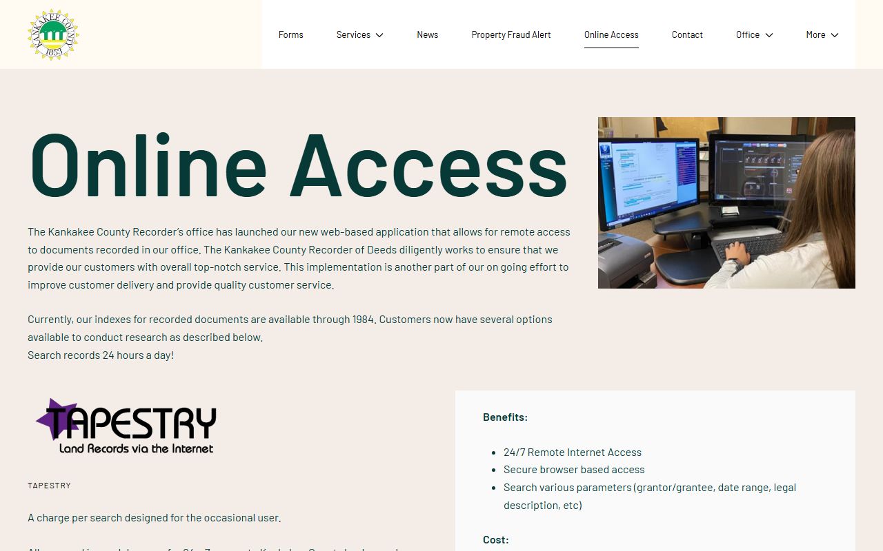 Kankakee County online access portal for searching deed records